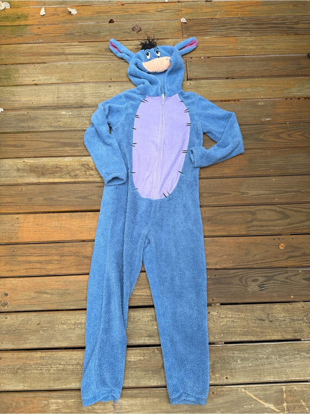 Women’s Blue Eeyore One-Piece Costume Pajamas Small